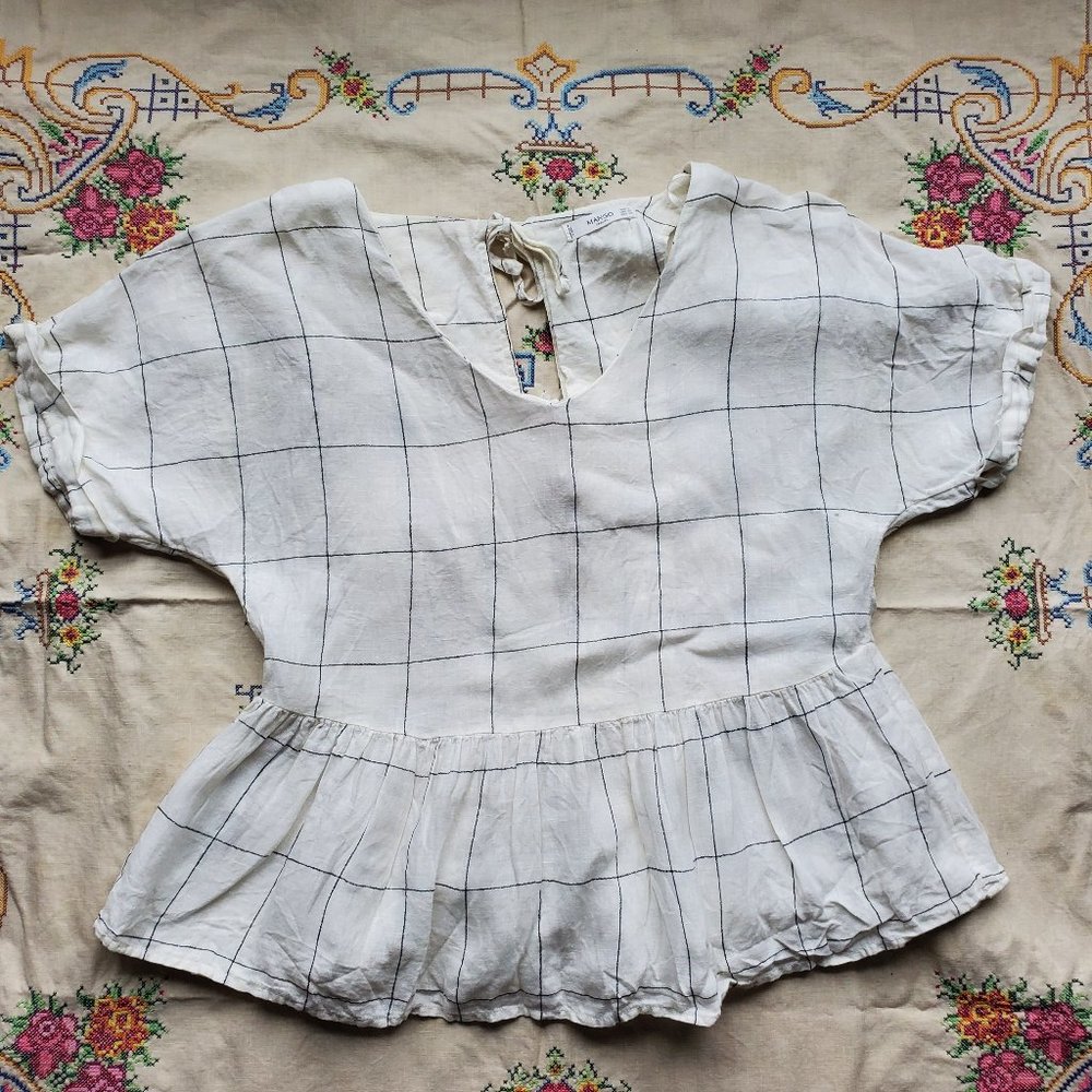 Mango 100% linen crop top size S